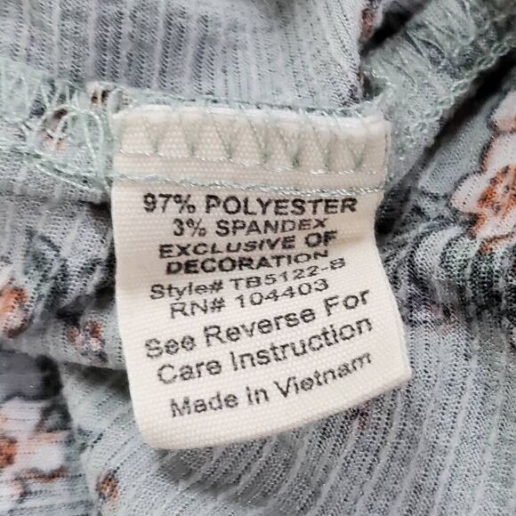 SWEET WANDERER LARGE Mint Green Floral Top - Picture 5 of 7